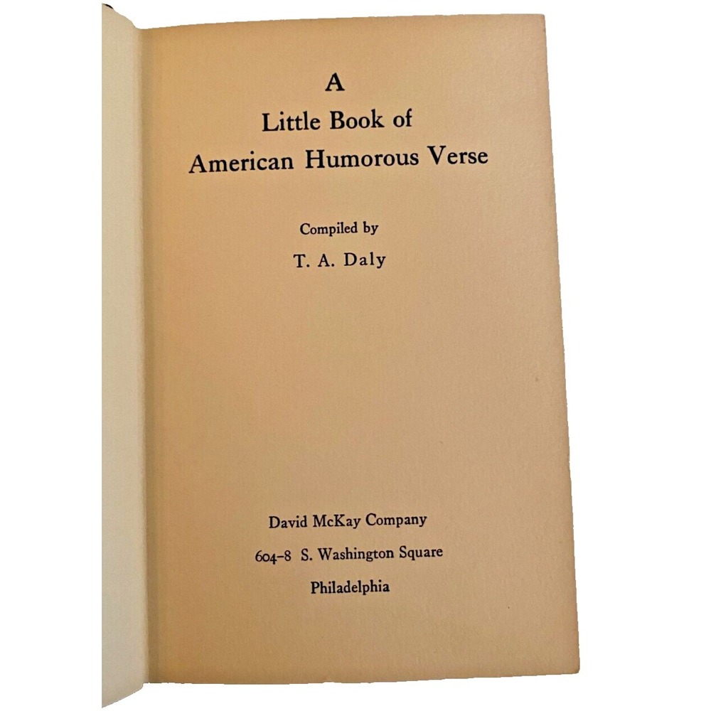 Antique A Little Book of American Humorous Verse -T.A. Daly 1926 1st Edition - Picture 4 of 5